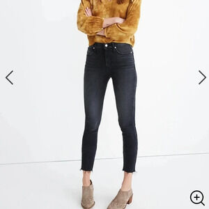Madewell Black 10" High-Rise Skinny Crop Jeans 25
